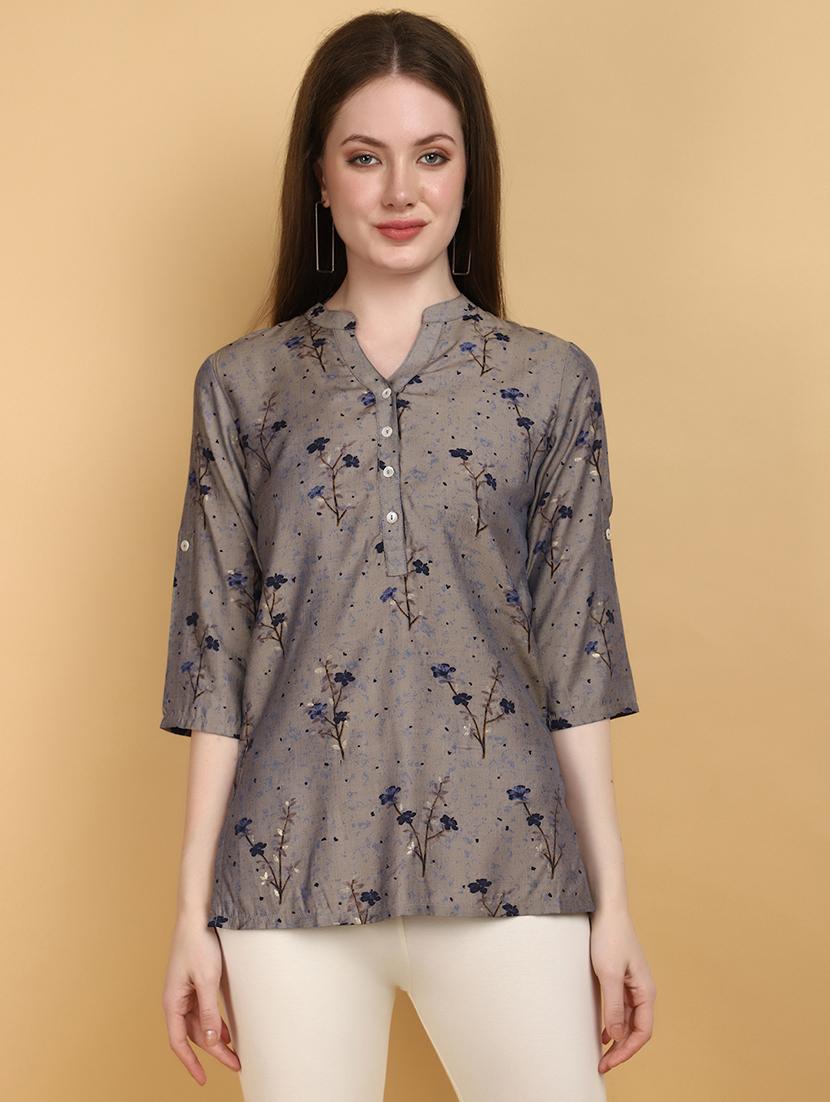 women grey printed regular top - 20946542 -  Zoom Image - 0