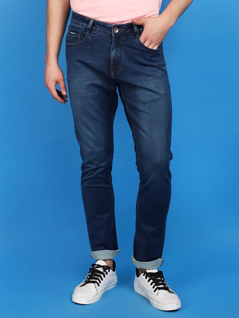 men mid rise washed denim jeans