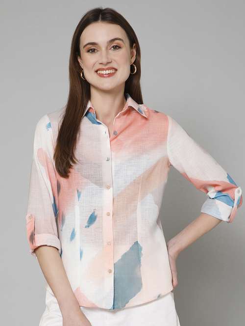 multicolored linen printed shirt - 20947210 -  Standard Image - 0