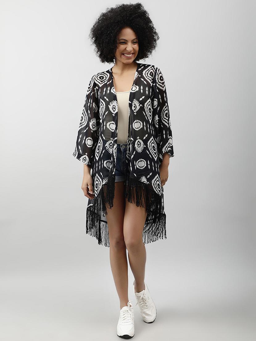women black printed regular shrug - 20947223 -  Standard Image - 1