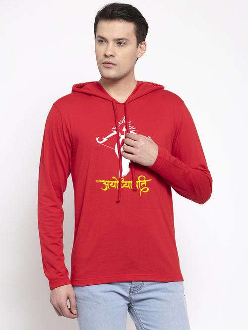 red cotton chest print sweatshirt - 20947307 - Standard Image - 0