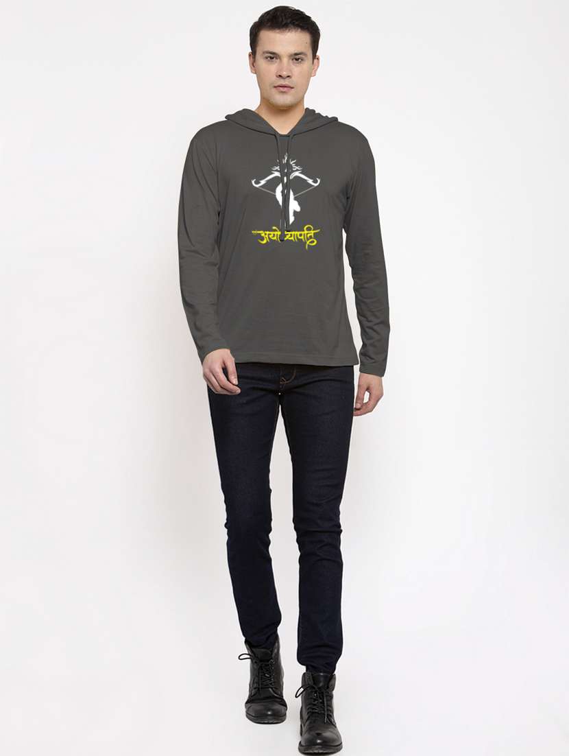 grey cotton chest print sweatshirt - 20947311 -  Standard Image - 4