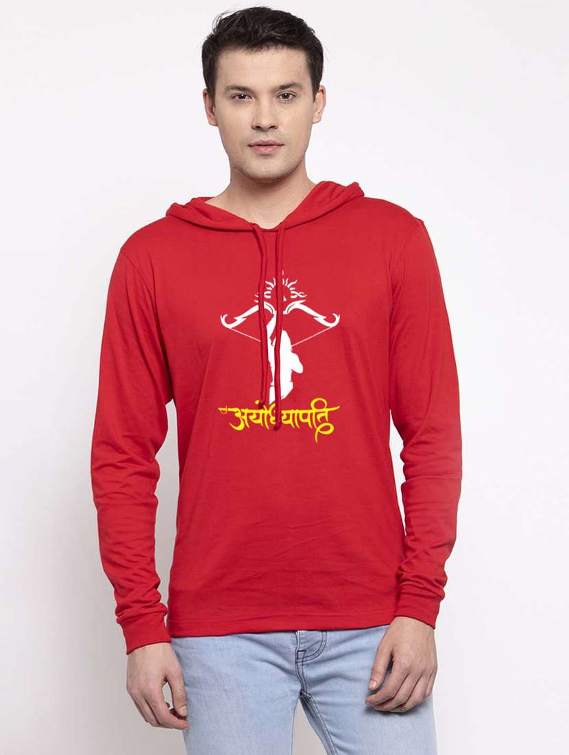 red cotton chest print sweatshirt - 20947313 - Zoom Image - 0
