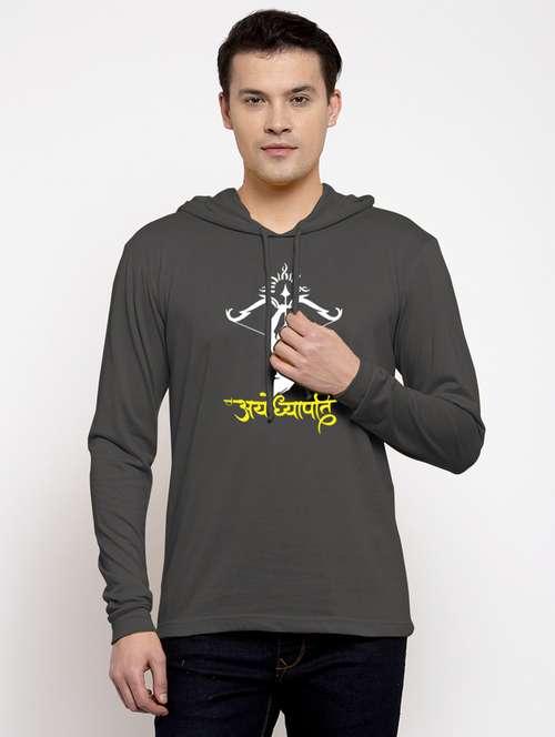 grey cotton chest print sweatshirt - 20947318 -  Standard Image - 0
