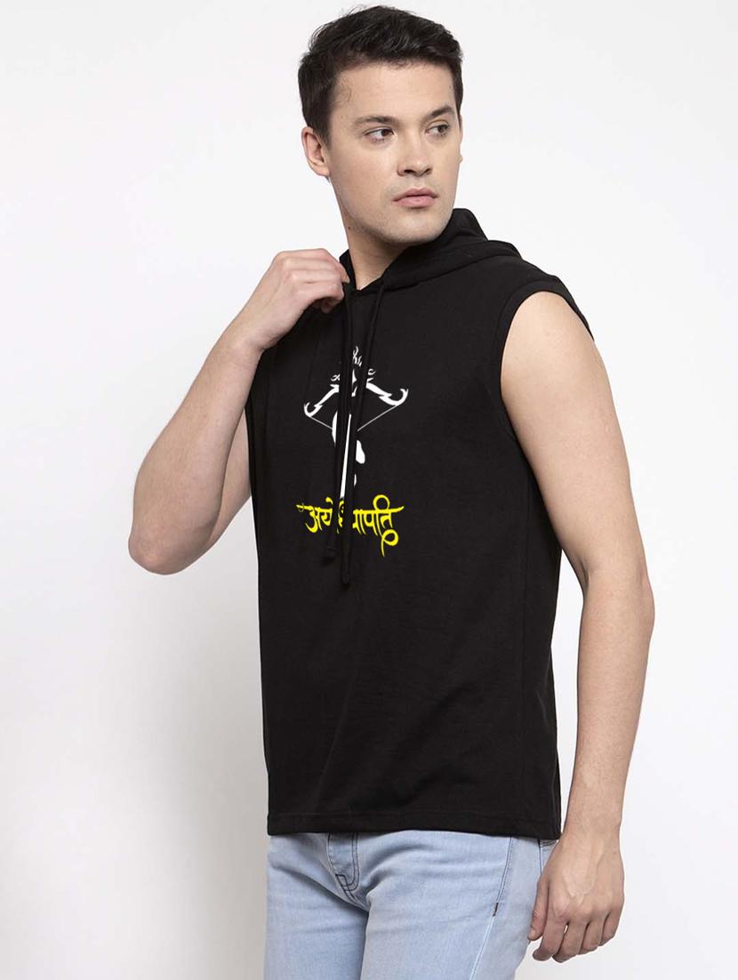 black cotton chest print sweatshirt - 20947319 - Standard Image - 1