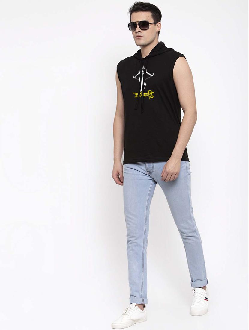black cotton chest print sweatshirt - 20947319 - Standard Image - 4