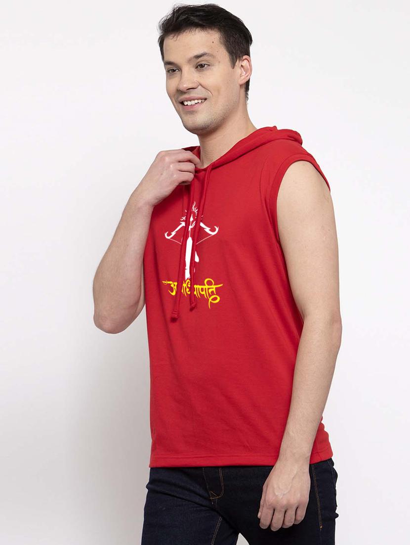 red cotton chest print sweatshirt - 20947320 - Standard Image - 1