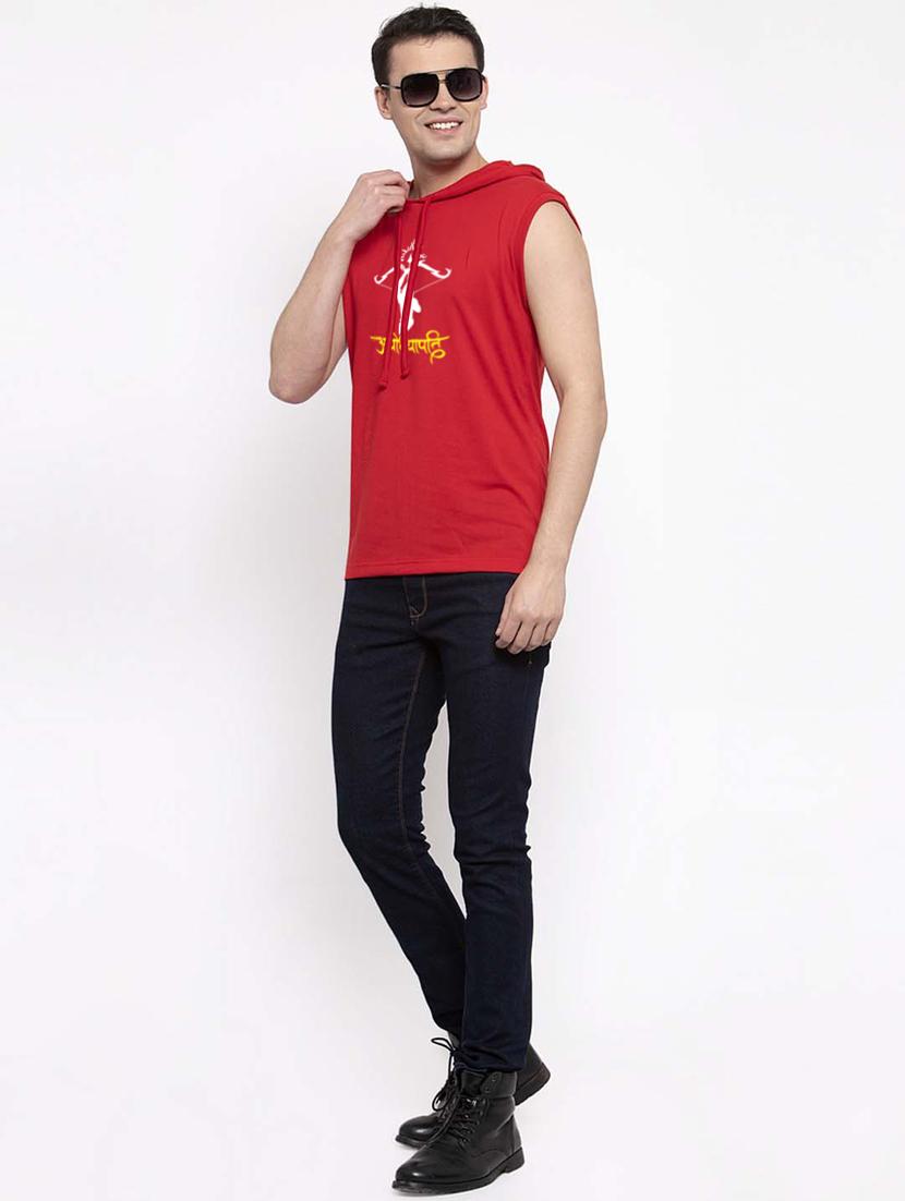 red cotton chest print sweatshirt - 20947320 - Standard Image - 4