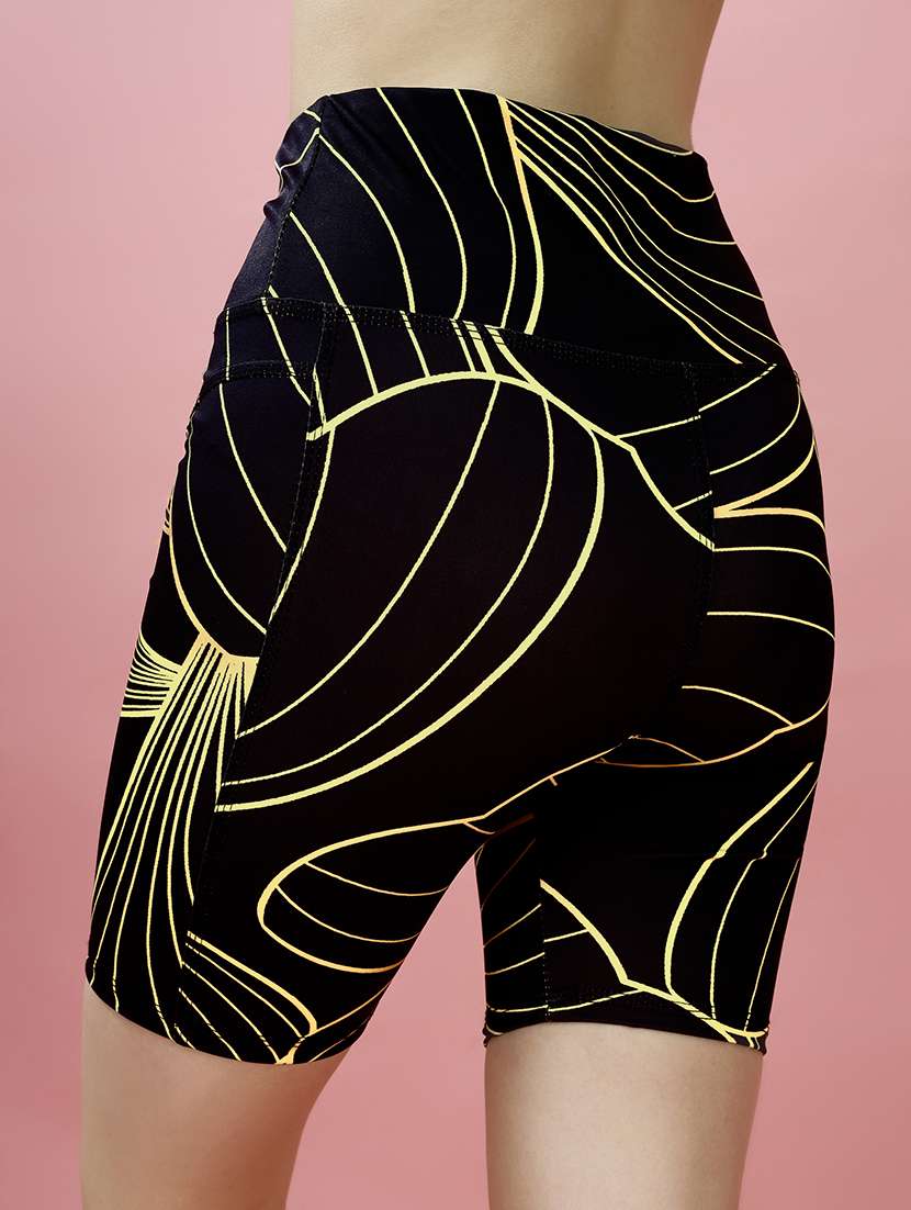 women printed high rise active wear short - 20947476 -  Standard Image - 4