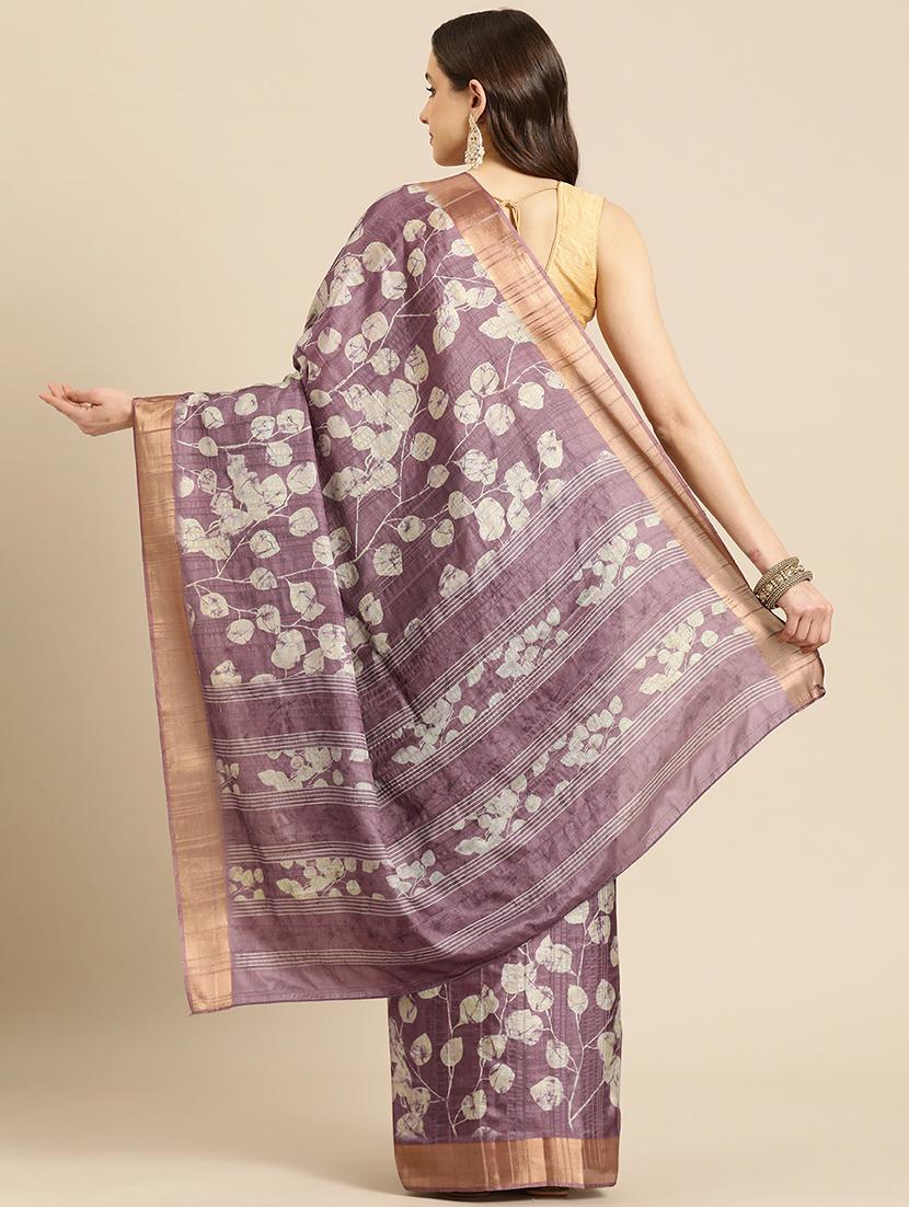 lavender printed saree - 20947833 - Standard Image - 1
