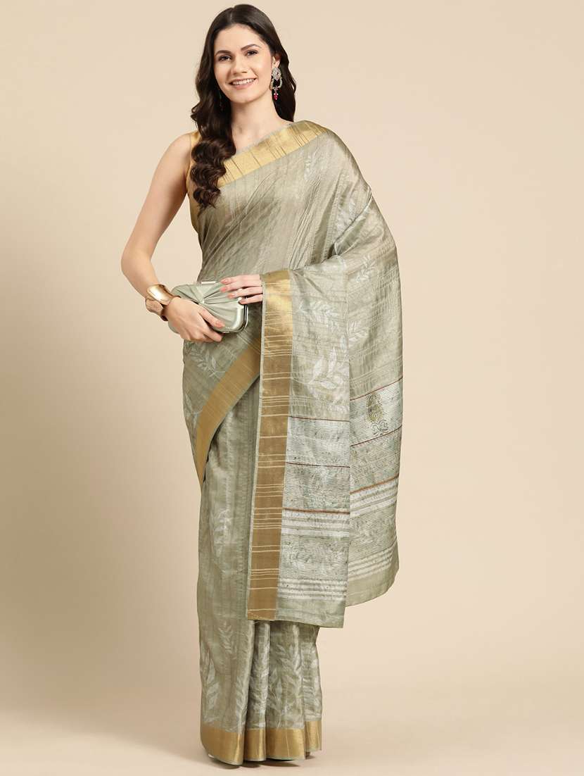 neo mint printed saree with blouse