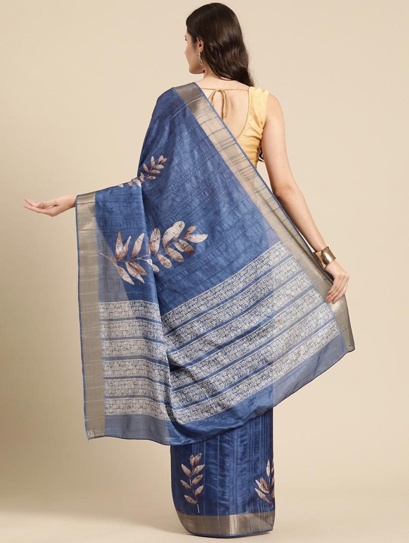 blue silk printed saree - 20947843 - Standard Image - 1