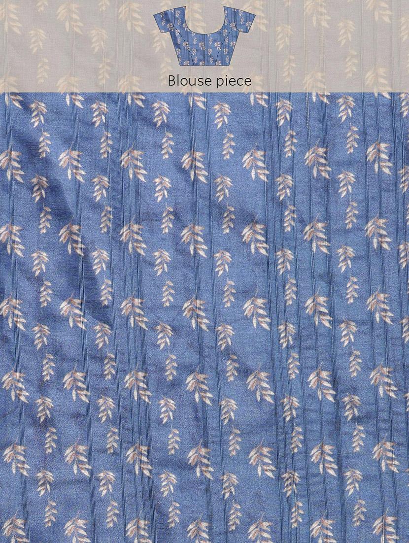 blue silk printed saree - 20947843 - Standard Image - 4