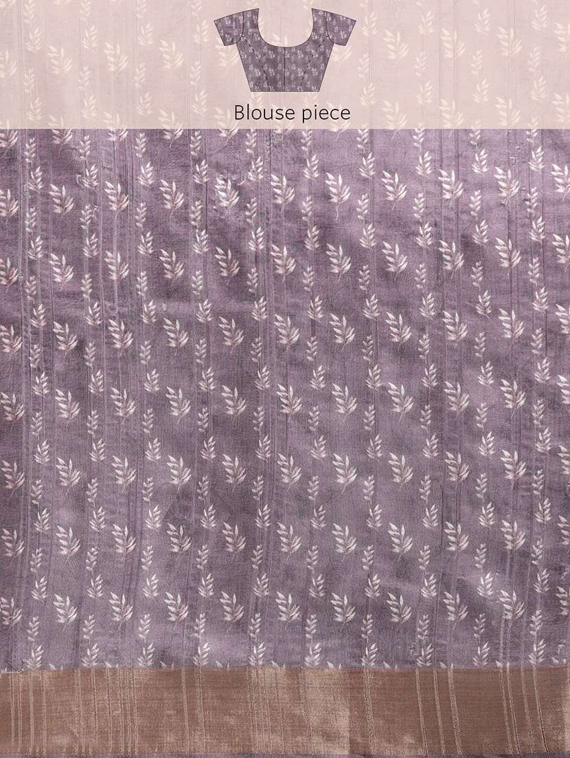 lavender silk printed saree - 20947847 - Standard Image - 4