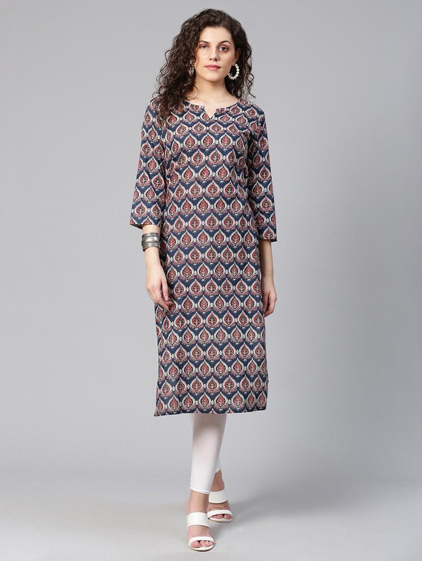 women three quarter sleeve straight kurta - 20947964 - Zoom Image - 0