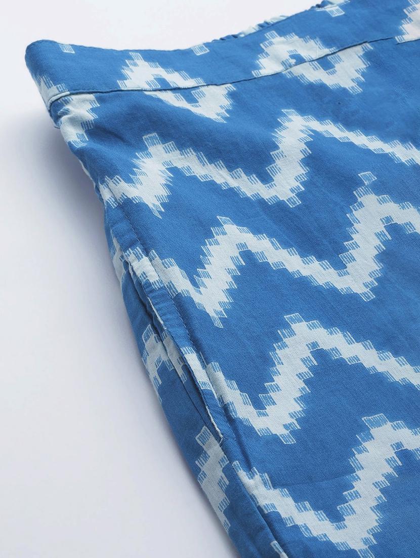 women light blue chevron printed co-ord set - 20947988 - Standard Image - 4