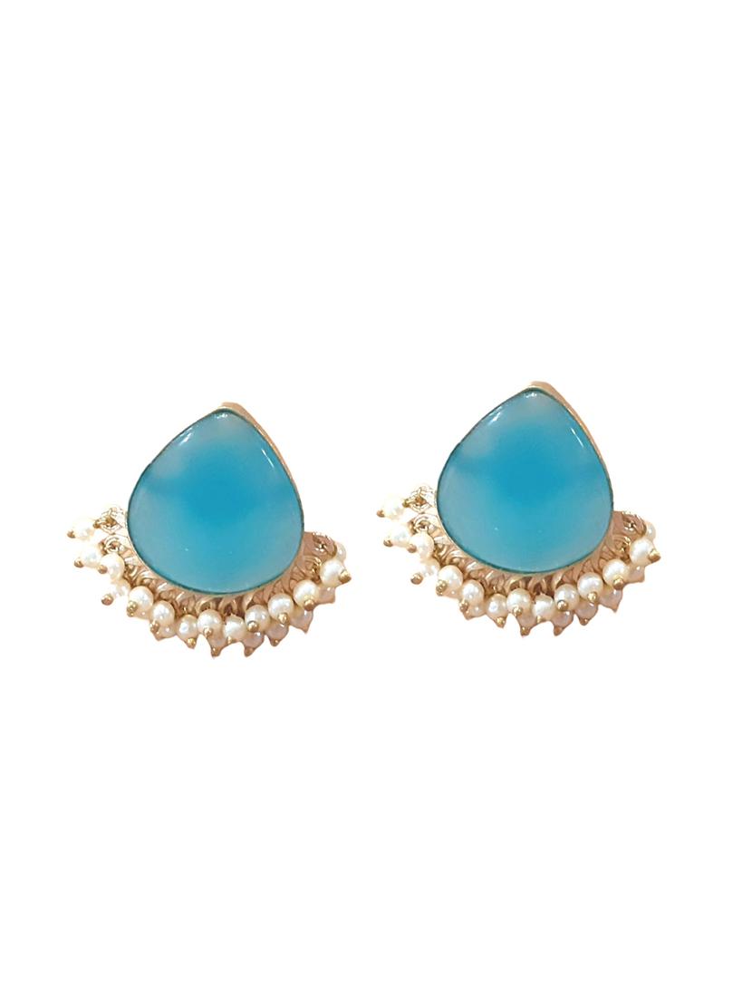 blue alloy studs earrings - 20948287 -  Standard Image - 1