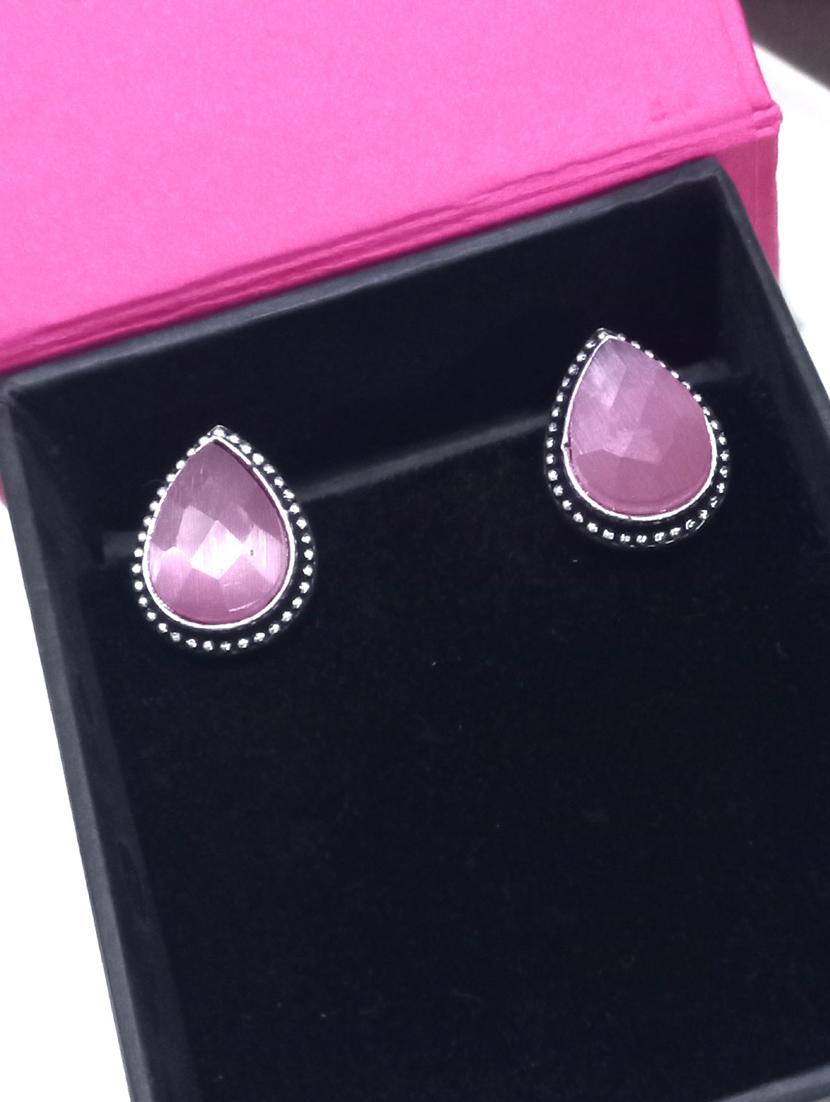 pink alloy studs earrings - 20948305 -  Standard Image - 1