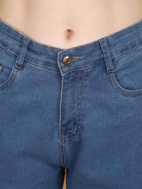women mid risr denim jeans - 20948350 -  Standard Image - 4