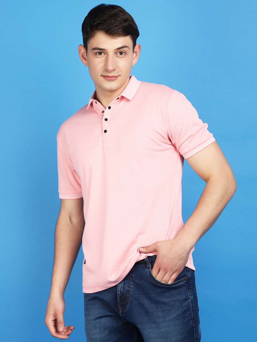 men polo neck solid t-shirt - 20948351 -  Standard Image - 1