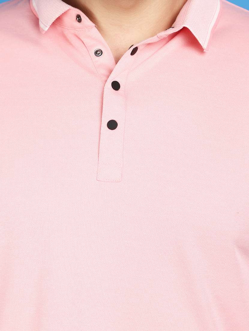 men polo neck solid t-shirt - 20948351 -  Standard Image - 4