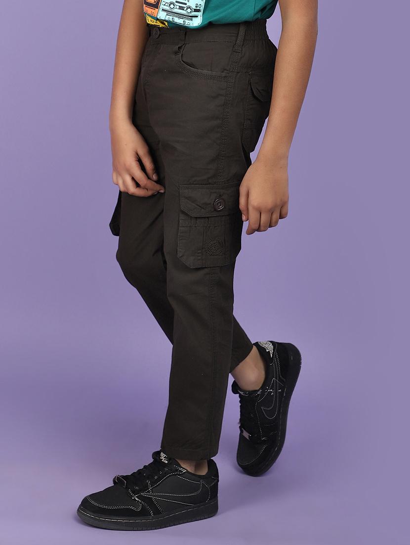 boys solid olive green cargo trouser - 20948400 -  Standard Image - 1
