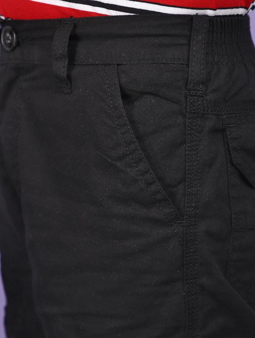 boys solid black cargo trouser - 20948401 - Standard Image - 4