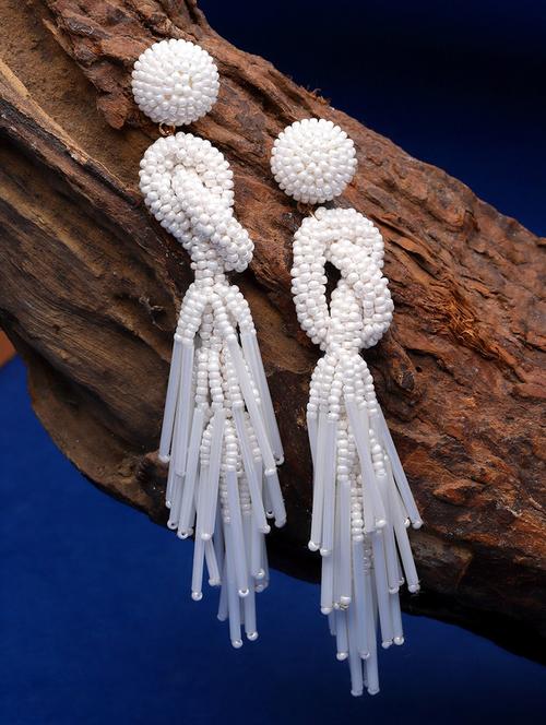 anekaant outre white eardrop shaped handcrafted drop earrings - 20948413 - Standard Image - 0
