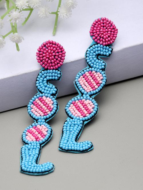 anekaant outre sky blue & pink quirky handcrafted drop earrings - 20948415 -  Standard Image - 0