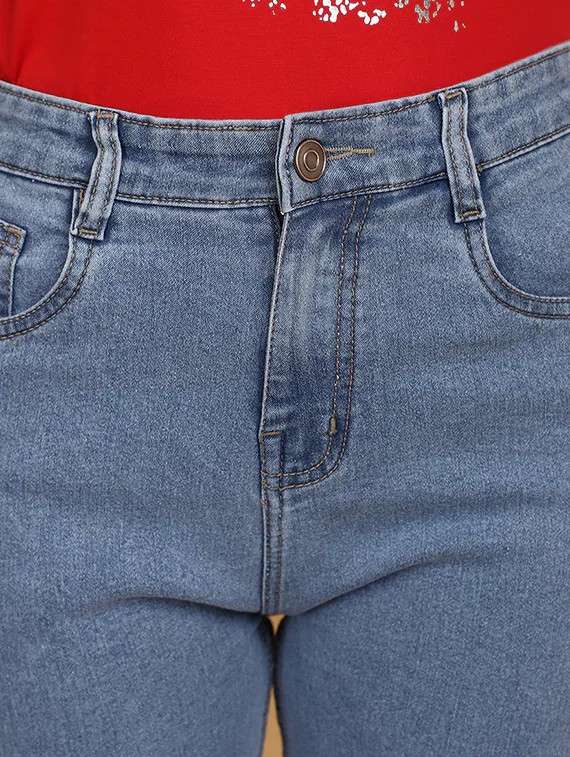 women solid light blue skinny fit jeans - 20948525 -  Standard Image - 4
