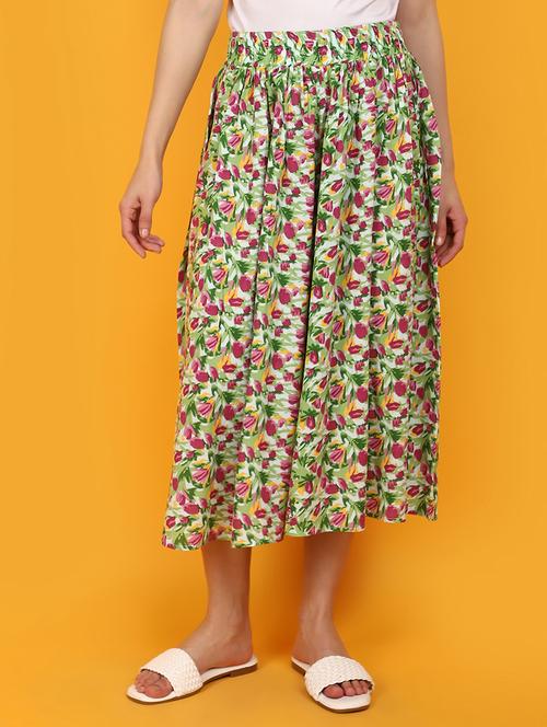 women green floral printed skirt - 20948552 -  Standard Image - 0