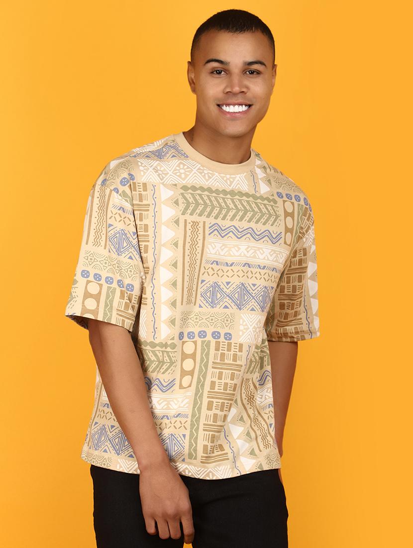 men round neck printed t-shirt