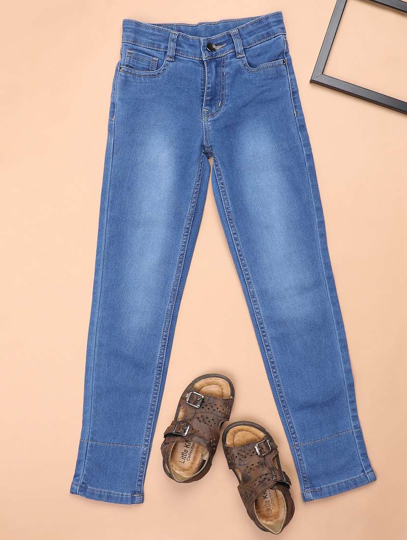 girls blue solid plain jean