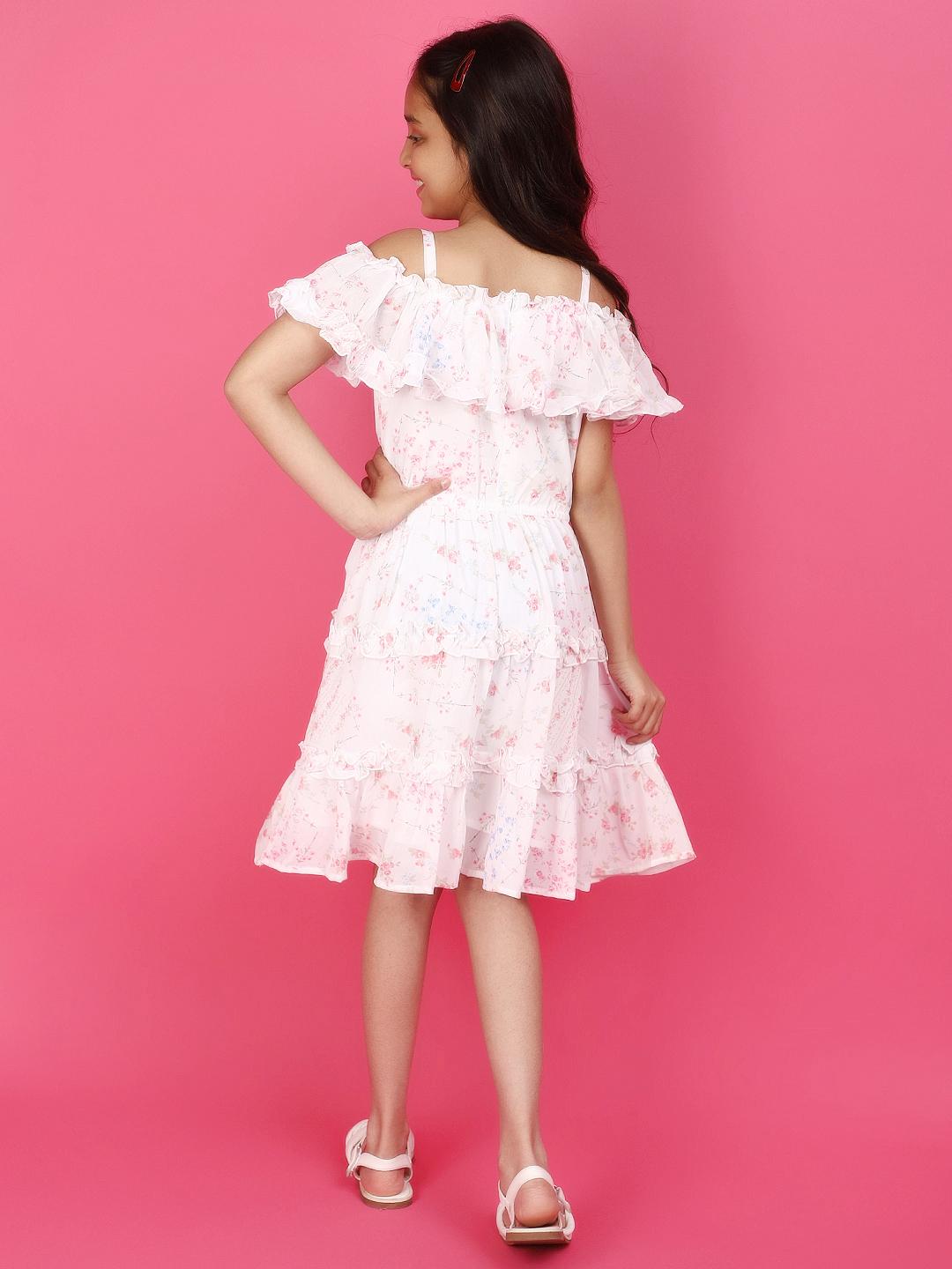 off white georgette frock - 20948621 - Standard Image - 4