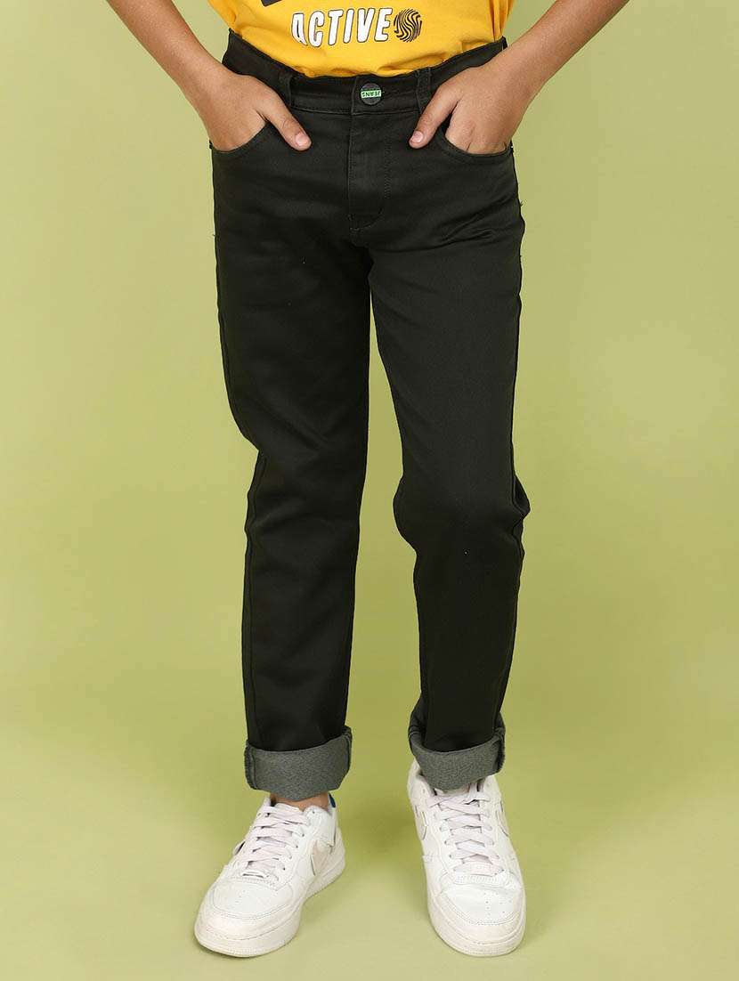 green cotton casual chinos