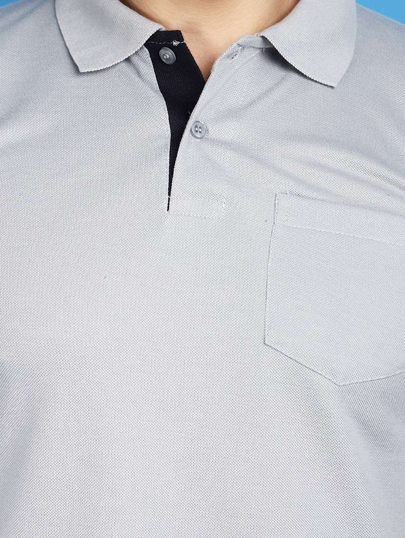 men polo neck solid t-shirt - 20948720 -  Standard Image - 4