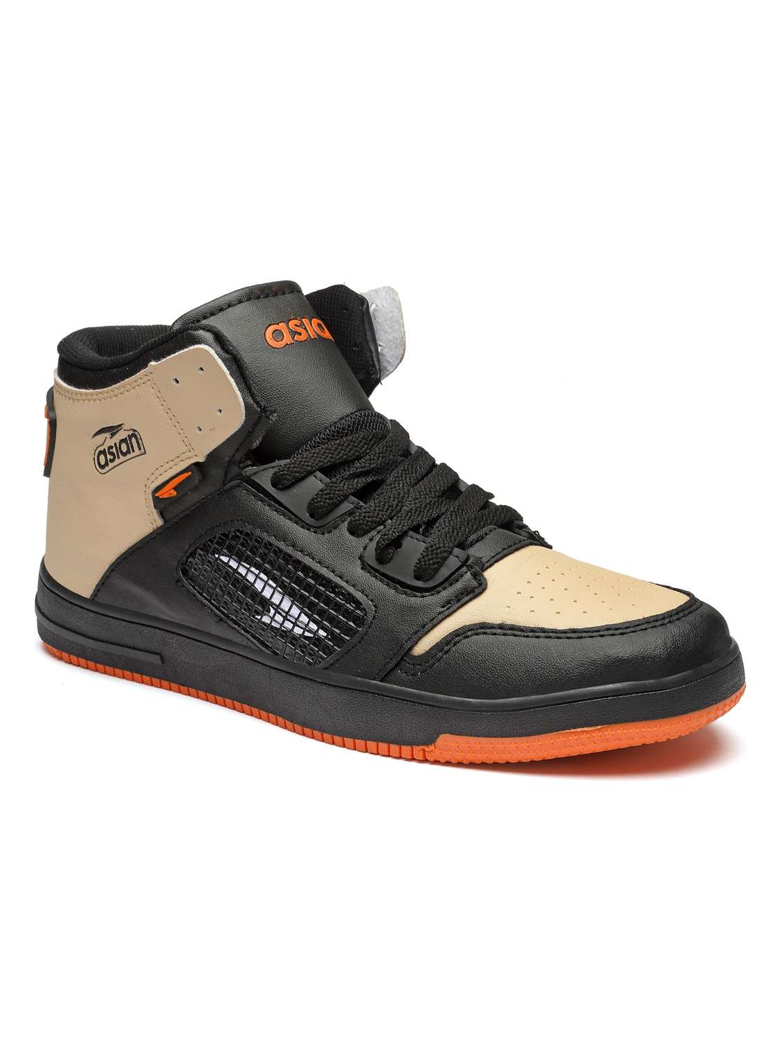 black & beige detailed lace up sneakers - 20948841 -  Standard Image - 1