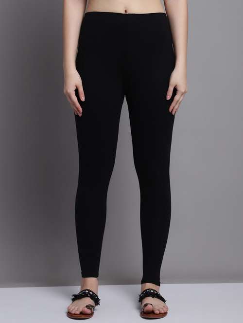black cotton lycra leggings - 20948848 - Standard Image - 0