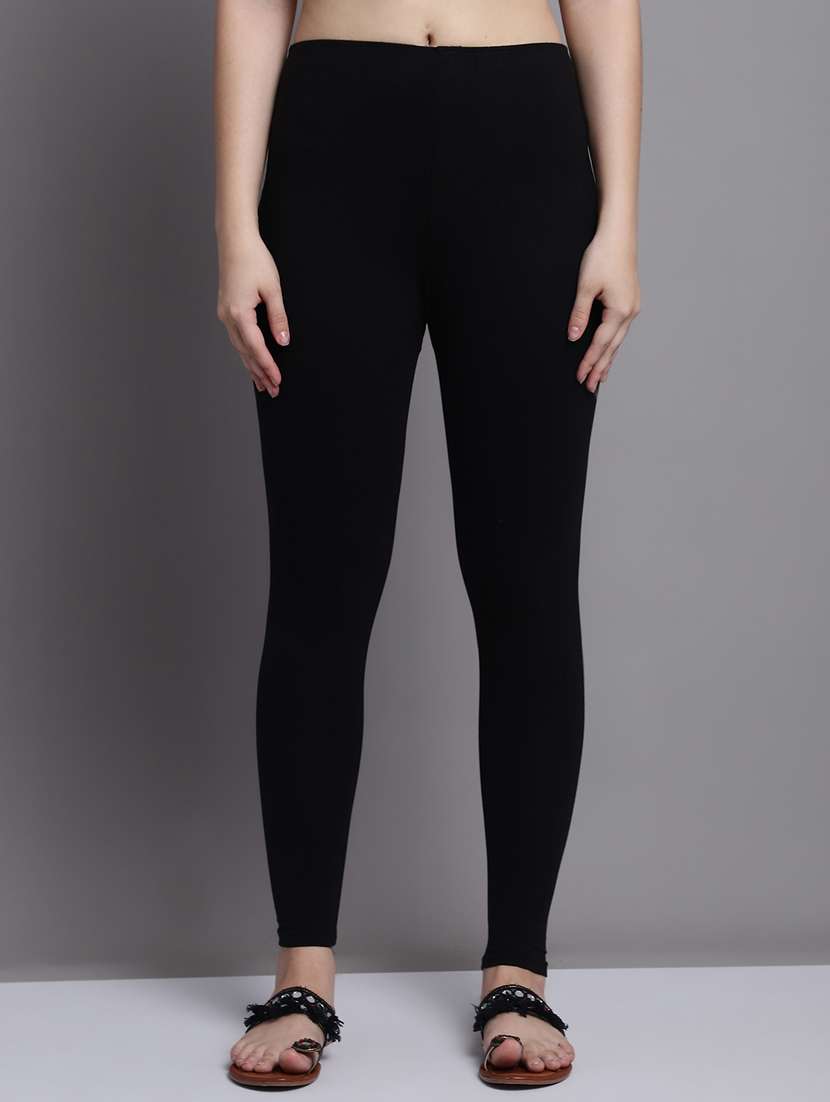 black cotton lycra leggings - 20948848 - Zoom Image - 0