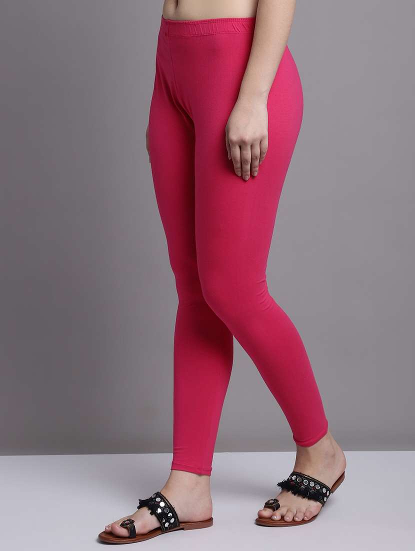 pink cotton lycra leggings - 20948853 -  Standard Image - 1