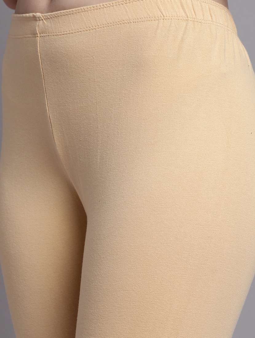 beige cotton lycra leggings - 20948854 - Standard Image - 4