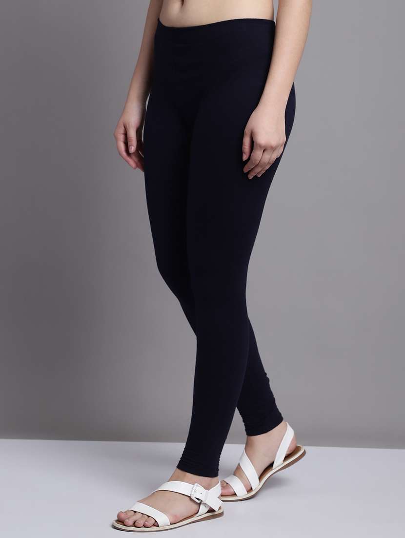 navy blue cotton lycra leggings - 20948858 -  Standard Image - 1
