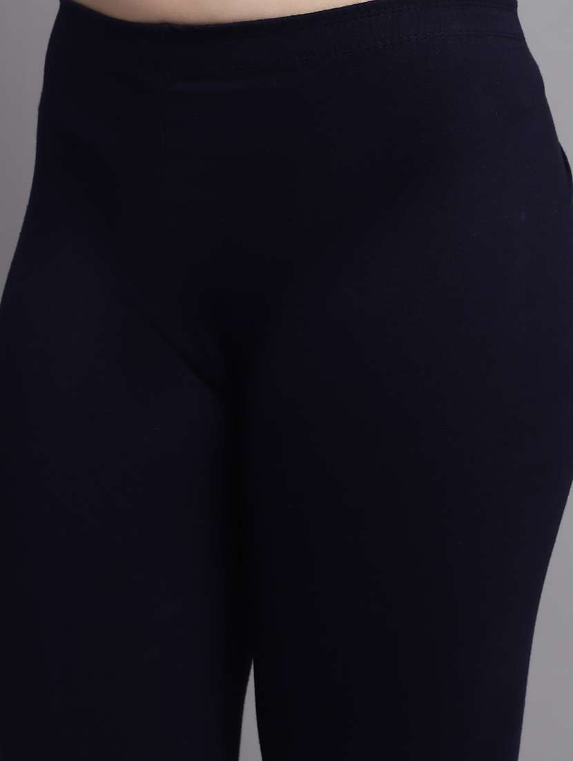 navy blue cotton lycra leggings - 20948858 -  Standard Image - 4