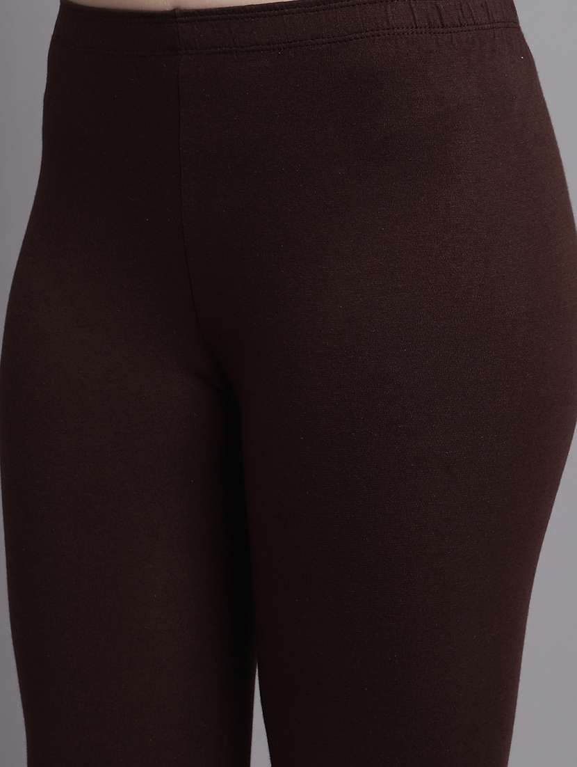 brown cotton lycra leggings - 20948859 -  Standard Image - 4