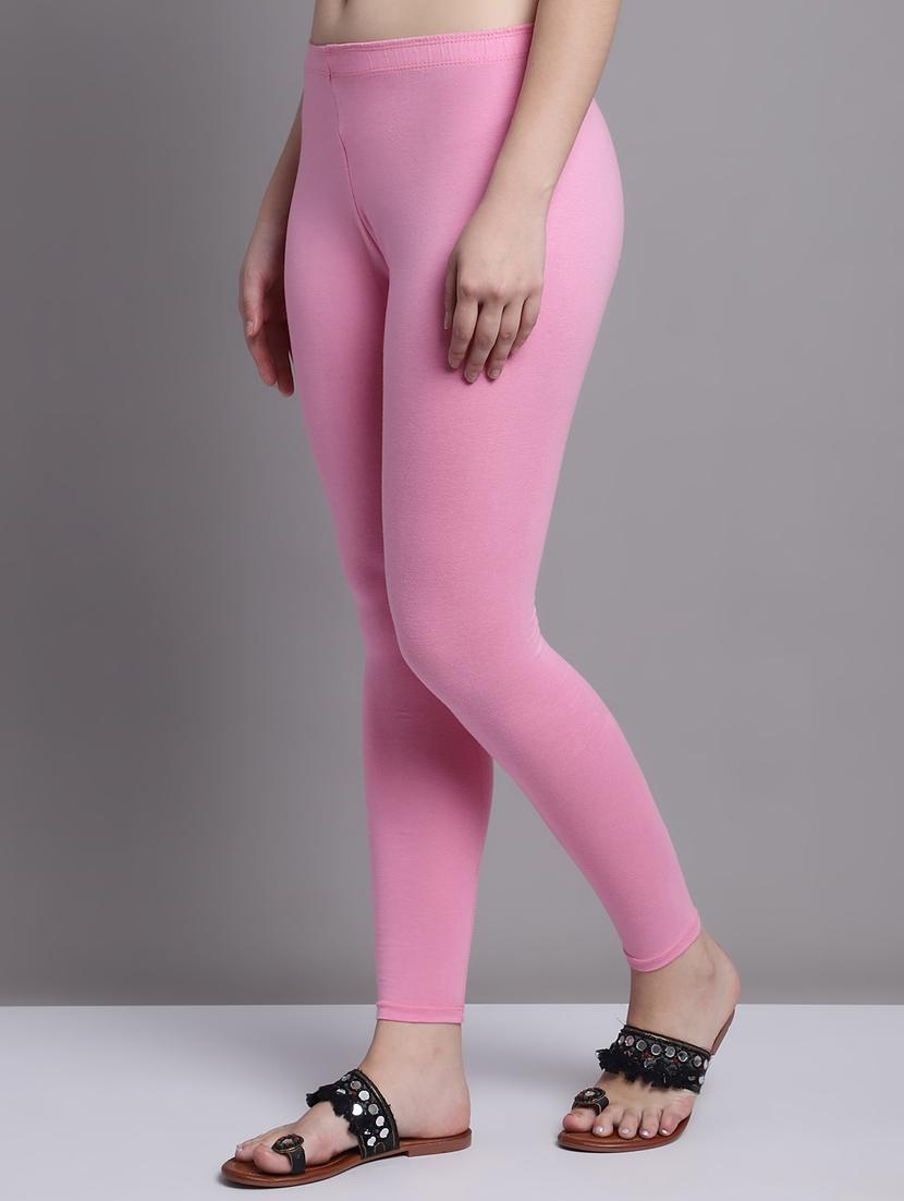 pink cotton lycra leggings - 20948864 -  Standard Image - 1