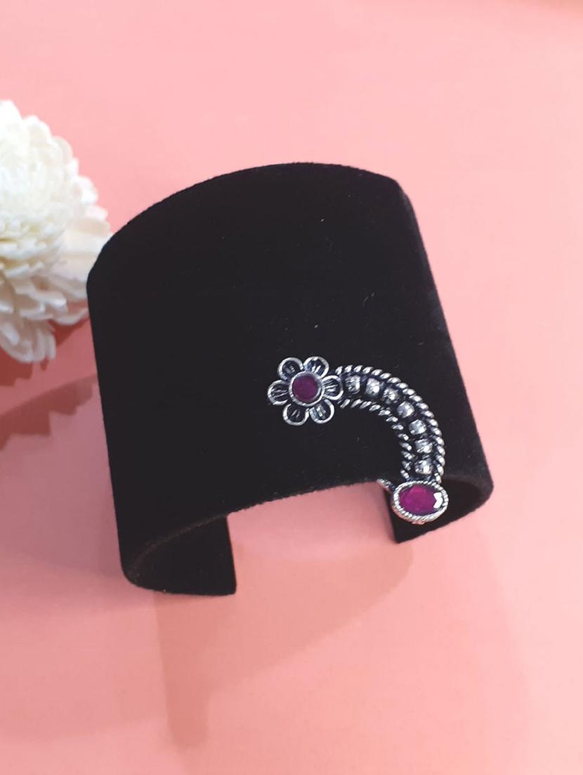 pink silver plated nose pin - 20948866 - Standard Image - 1