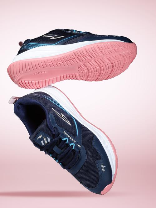 navy blue lace-up sports shoes - 20949298 - Standard Image - 0
