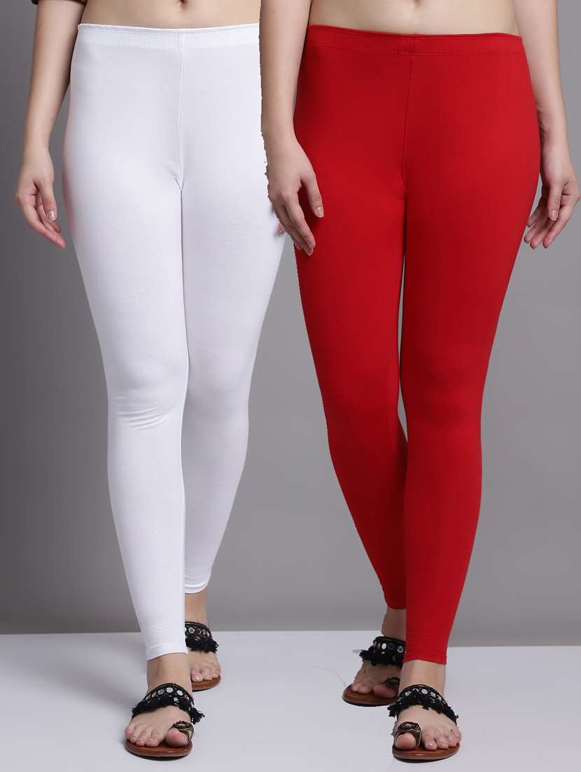 pack of 2 solid cotton leggings