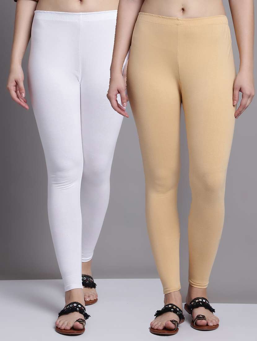 pack of 2 solid cotton leggings