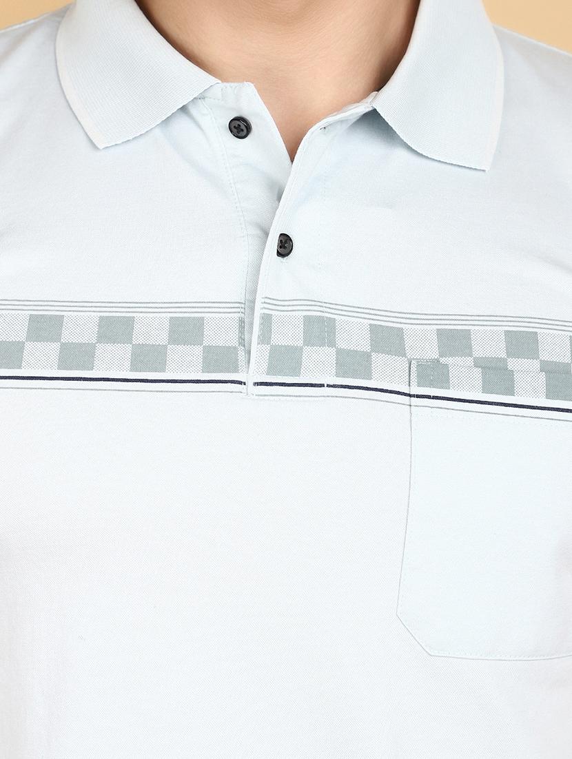 men light blue regular fit printed polo t-shirt - 20951130 - Standard Image - 4